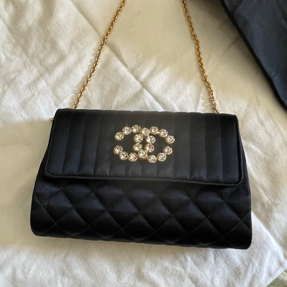 Black tie Chanel bag perfect condition